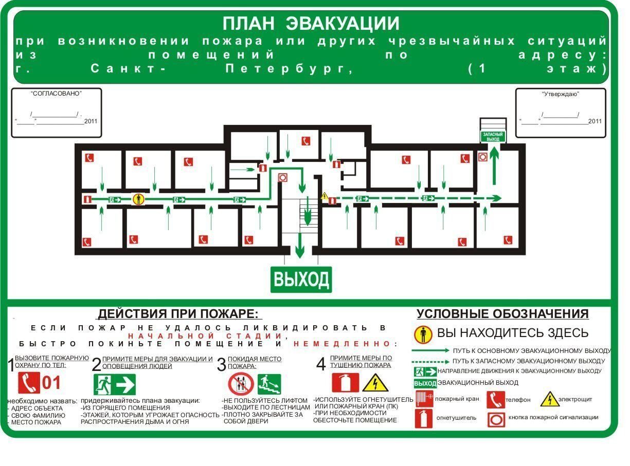 Разработка планов эвакуации при пожаре, изготовление макетов – ООО НИЦ  Застава, Санкт-Петербург